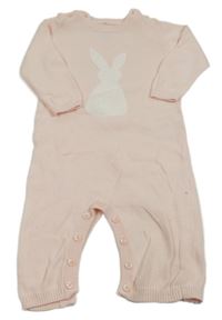 Svetloružový pletený overal so zajícem Mamas&Papas