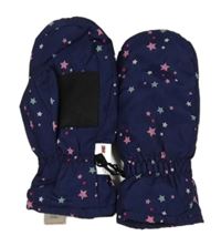 Tmavomodré šusťákové funkční zimní palcové rukavice s hviezdami zn. Crane