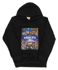 Čierna mikina s potlačou a kapucí - Roblox