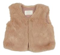 Svetloružová kožušinová podšitá vesta Yd.