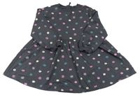 Tmavošedo -barevné puntíkaté teplákové šaty John Lewis