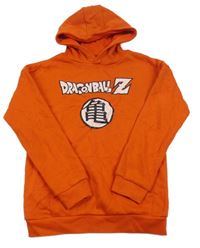 Oranžovočervená mikina s nápisom a kapucňou