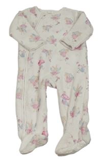 Bílá plyšová kombinéza s myškami Next