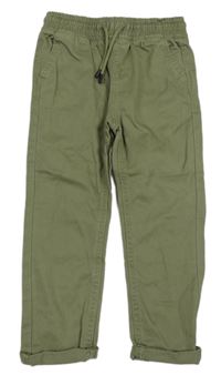 Khaki plátenné slim nohavice Denim Co.