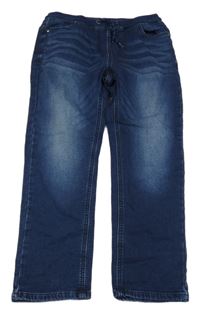 Tmavomodré teplákové rifle s úpletovým pasem Next