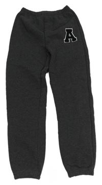 Tmavošedé melírované tepláky s písmenem 