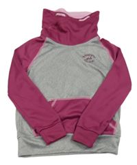 Sivo-purpurová športová mikina s komínovým golierom a vreckom Alive