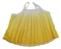 Bielo-žltý plisovaný top Shein