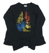 Čierne tričko s potlačou Pocopiano