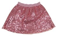 Ružová flitrová sukňa