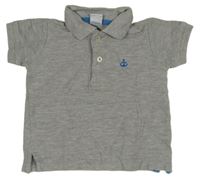 Sivé polo tričko s kotvou Papagino