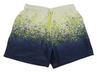 Bielo-zeleno-tmavomodré vzorované plážové kraťasy H&M