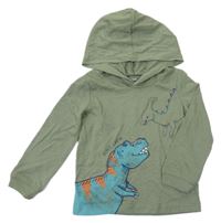 Khaki triko s dinem a kapucí Carter's
