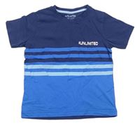 Tmavomodro-modré tričko s nápisom Matalan