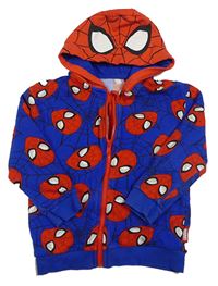 Tmavomodro-červená prepínaci mikina so kapucí - Spider --man George
