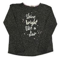Tmavosivý melírovaný sveter s nápisom zn. H&M