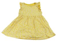 Žlté bavlnené šaty s kvietkami H&M