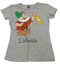 Šedé melírované tričko s trpaslíkem Disney