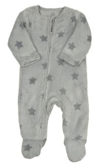 Šedý chlupatý overal s hvězdičkami F&F