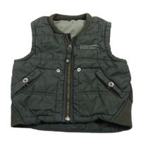 Khaki šušťáková zateplená vesta Mexx