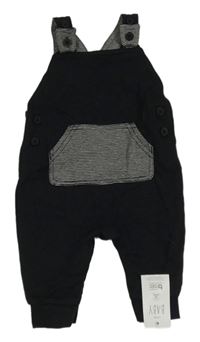 Nové - Černé laclové tepláky s klokankou George 