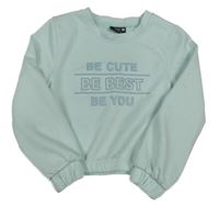 Svetlomodrá crop mikina s nápisom Ergeenomix