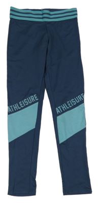 Tmavomodro-světlemodré sportovní funkční legíny s pruhy Active Touch