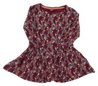 Vínové kytičkované bavlněné šaty Kiki&Koko 