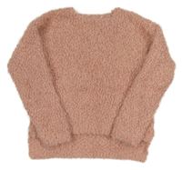 Svetloružový chlpatý žinylkový sveter Next