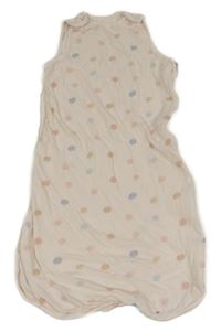 Světlerůžový bavlněný žebrovaný spací pytel s puntíky Next