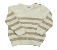 Bielo-béžový pruhovaný sveter Dopodopo