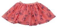 Korálová tylová sukňa so zajačikmi So Cute