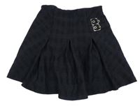 Čierno-sivé kockované sukňové kraťasy s přezkami Zara