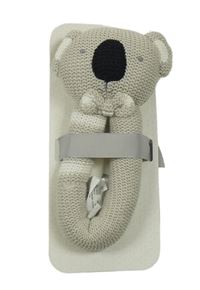 Nové - Smetanové pletené chrastítko - medvídek
