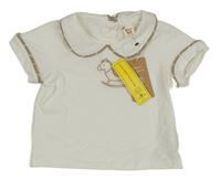 Nové - Biele polo tričko s houpacím koníkem Cozy Cub