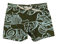 Olivové plážové kraťasy s listami H&M