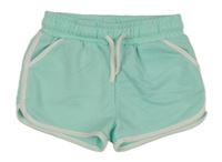 Světlemodré teplákové kraťasy s bílým lemem Primark 