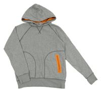 Sivá melírovaná mikina a kapucňou H&M