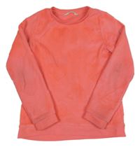 Neónově ružová plyšová mikina so srdiečkami H&M