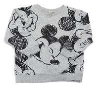 Sivá melírovaná mikina s Mickeym H&M