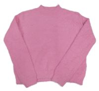 Ružový chlpatý oversize sveter Primark