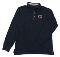 Tmavomodré polo tričko s logom Porches