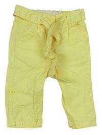 Žlté chino plátenné rolovacieé nohavice s opaskom C&A