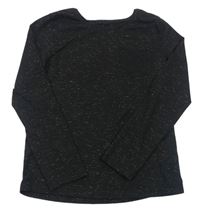 Čierne melírované tričko s vreckom s madeirou Primark