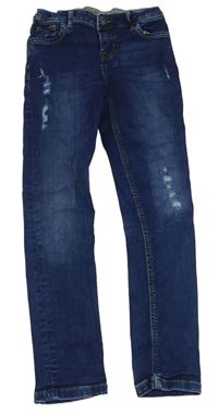Tmavomodré skinny teplákové rifle s prošoupáním Denim Co.