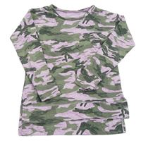 Růžovo-khaki army dlhá mikina Justice