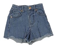 Modro-biele pruhované rifľové kraťasy Denim Co.