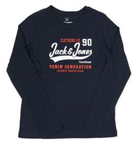 Tmavomodré triko s logem JACK&JONES