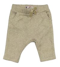 Béžové melírované vzorované úpletové turecké kalhoty s mašlí Topomini