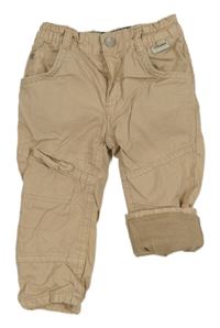 Béžové plátěné podšité kalhoty KANZ